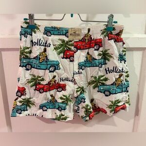 Vintage Hollister Christmas Palm Red, Teal Truck Print Boxer Shorts Pajamas
